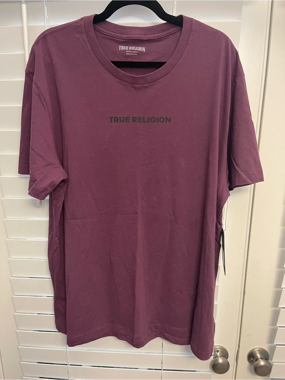 True Religion Men's Plum Logo Crew Neck Tee